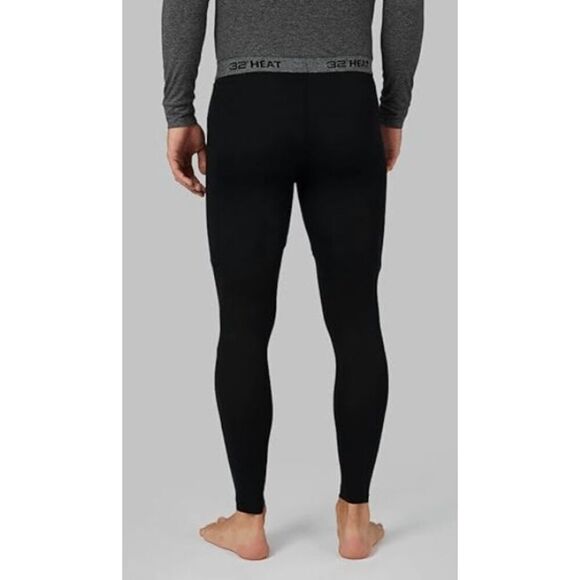 32* Heat Plus NEW size XXL black extra warm baselayer tights - Picture 1 of 4